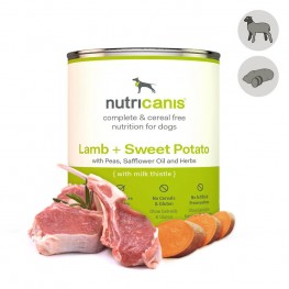 Adult wet dog food: 800g Lamb + Sweet potato with milk thistle